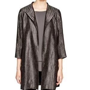 Eileen Fisher silk groove open front jacket